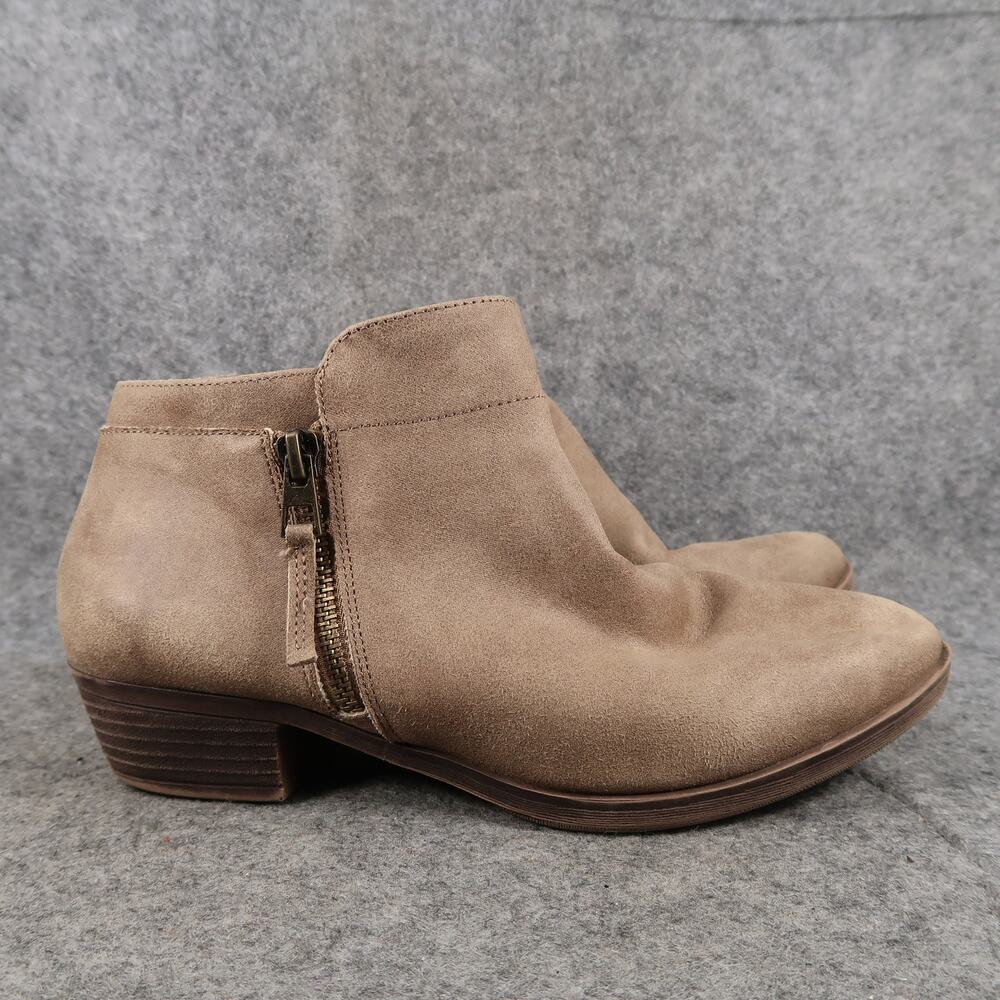 Maurices Shoes Womens 7 Ankle Booties Casual Fashion Side Zip Boot Block Heel